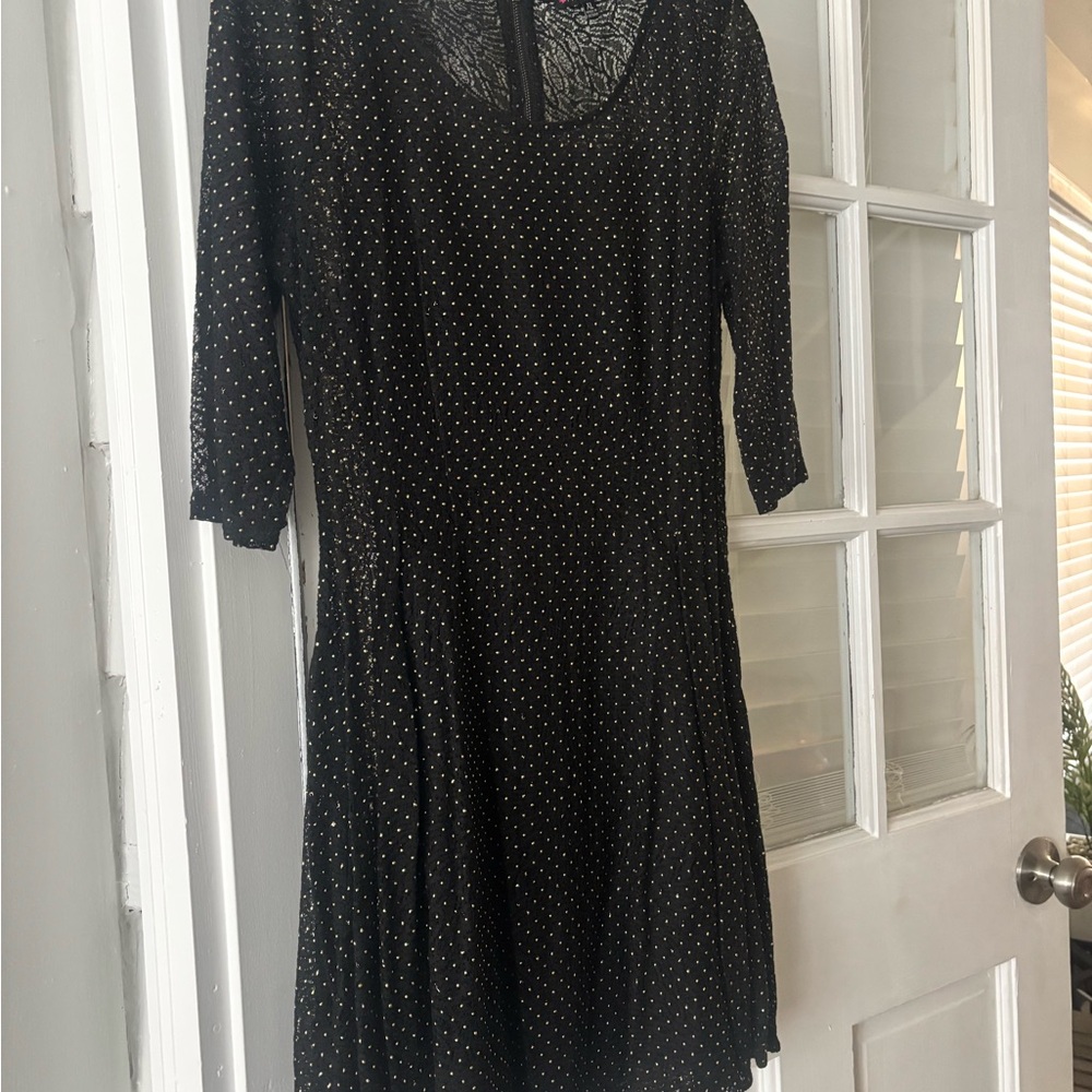 Elegant Black Polka Dot Dress